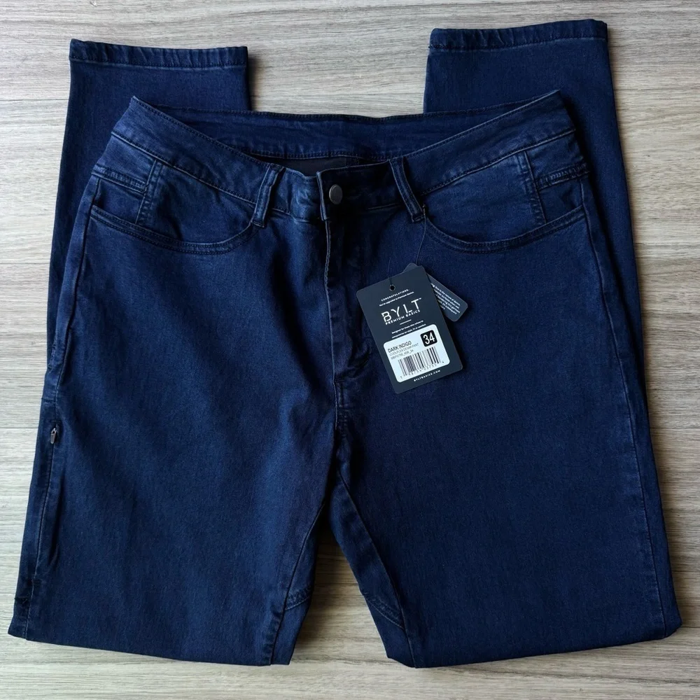 NWT Dark Indigo CoolFlex Denim Pants Size 34
